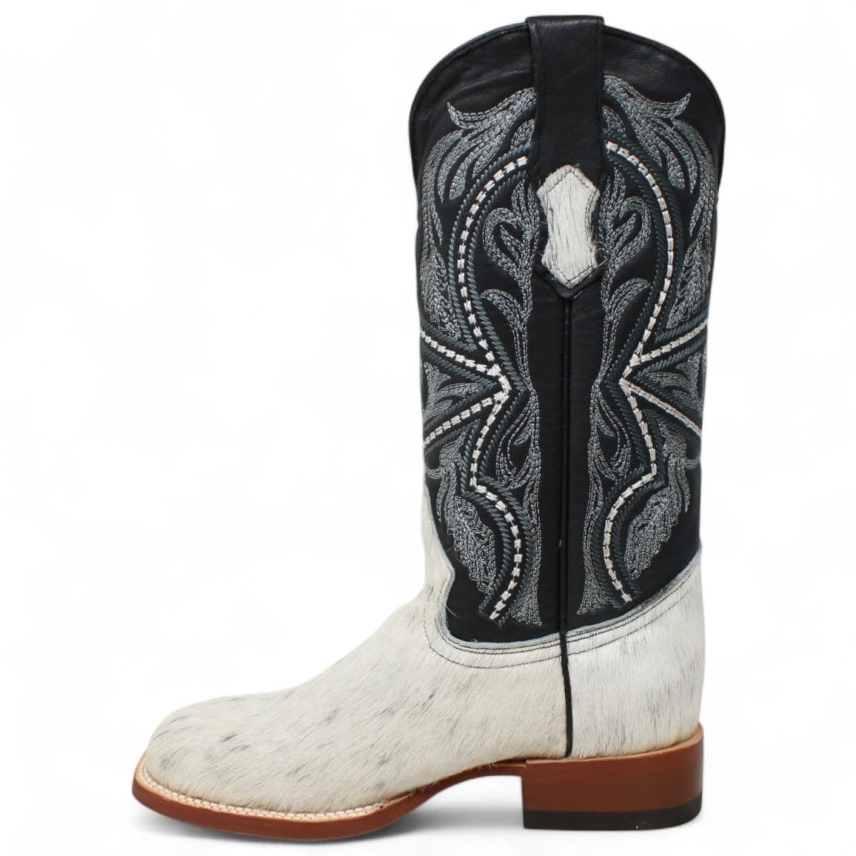 Tanner Mark Boots Boots Women's Full Hair On Cowhide Square Toe Boots in Black & White - Tanner Mark Boots