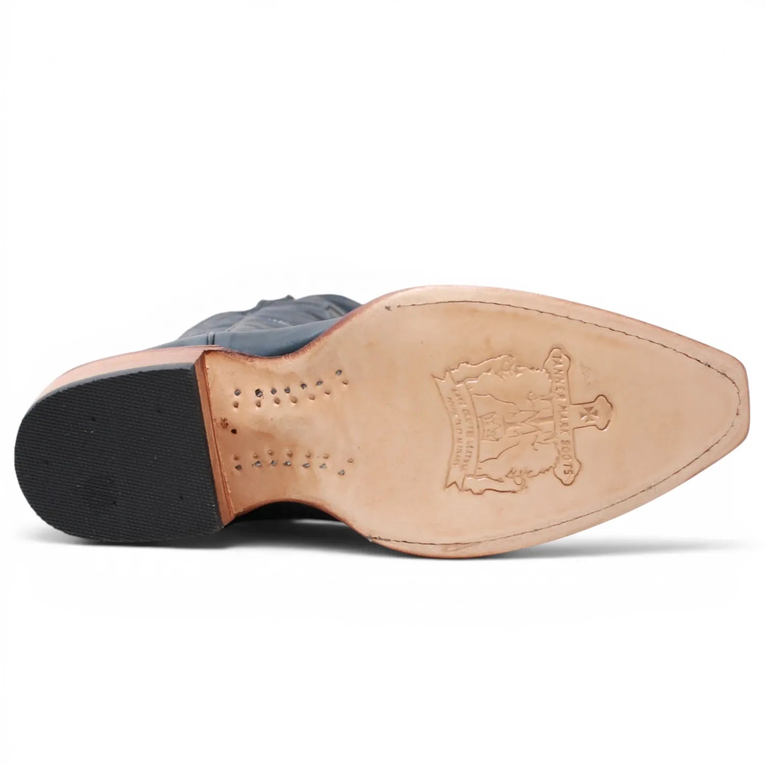 Women's Genuine Leather with Silver Tri-Star Inlay Snip Toe Boots in Savage Blue - Tanner Mark Boots