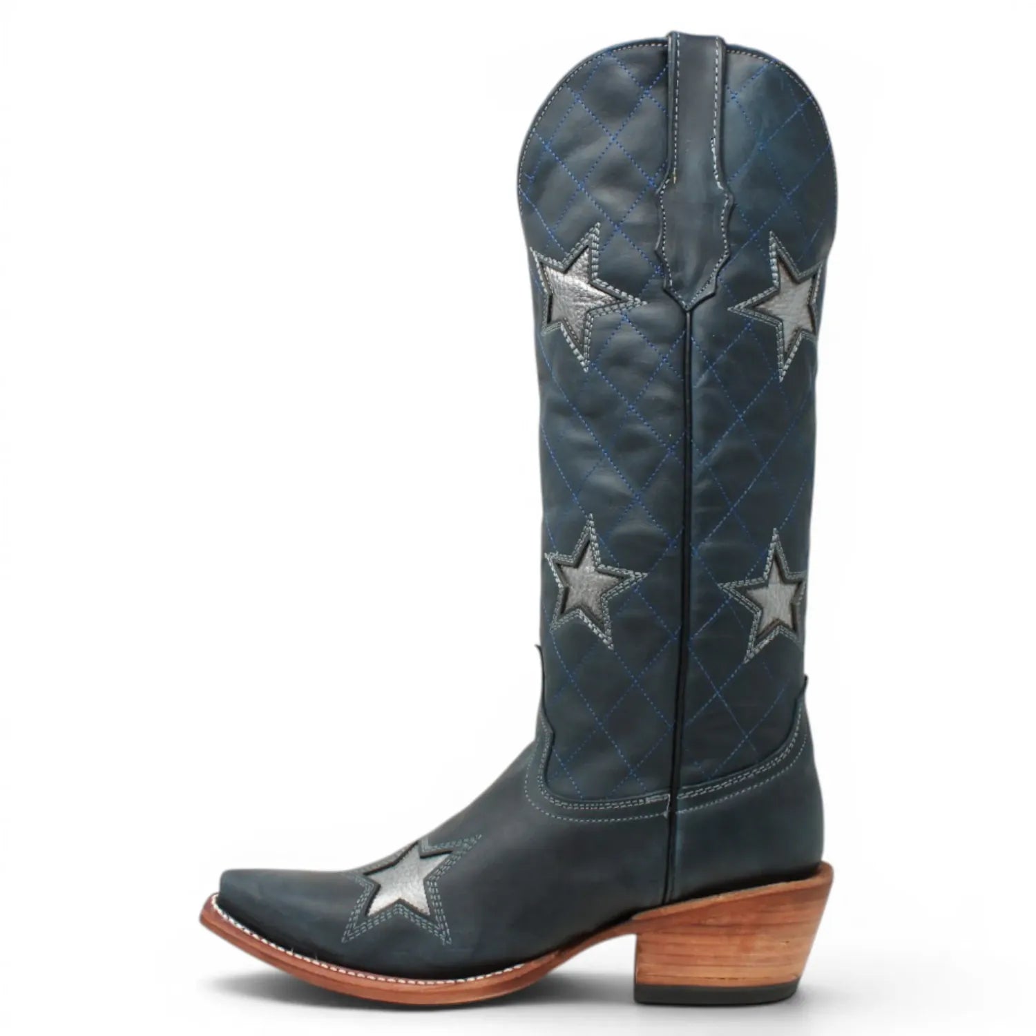 Tanner Mark Boots Boots Women's Genuine Leather Snip Toe Boots in Navy Blue - Tanner Mark Boots