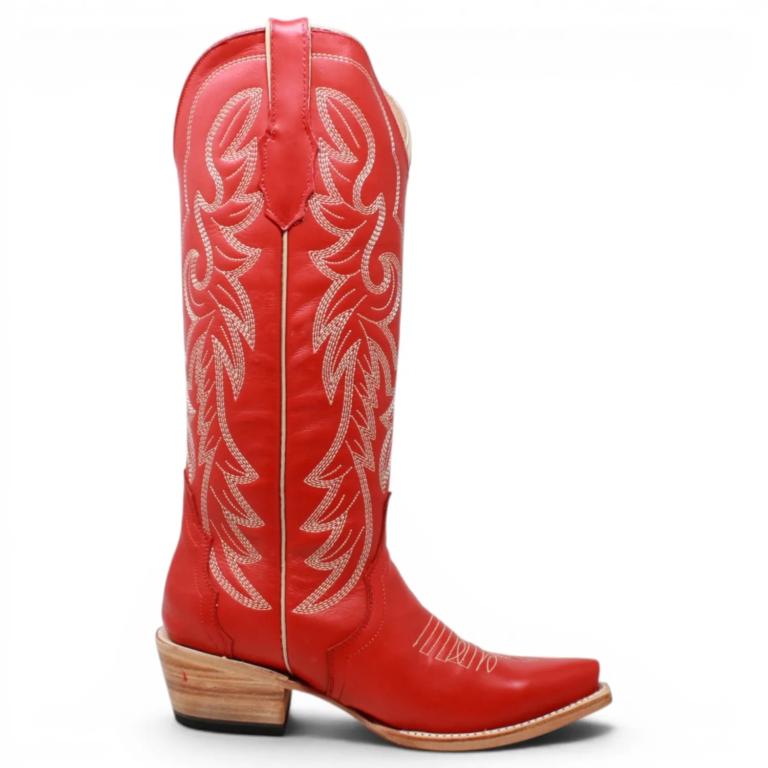 Women's Genuine Leather Triad Snip Toe Boots in Cherry Red - Tanner Mark Boots
