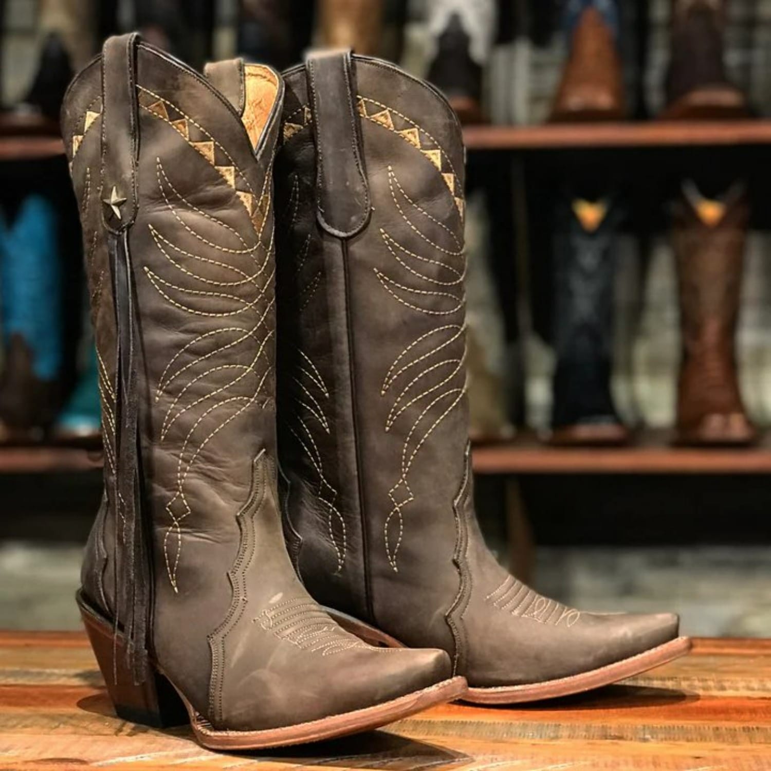 Tanner Mark Boots Boots Women's Leather Pearland Snip Toe Boots in Brown - Tanner Mark Boots