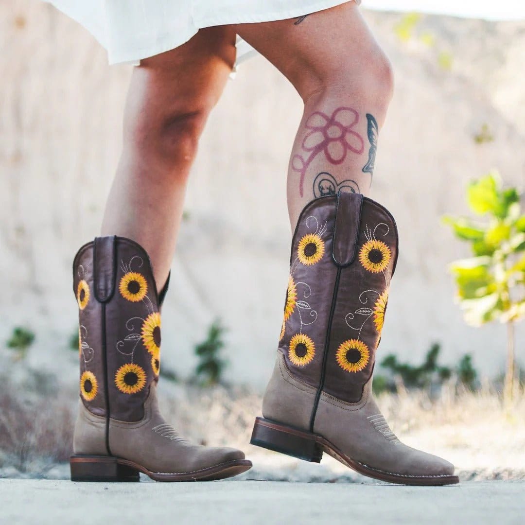 Tanner Mark Boots Boots Women's Leather Square Toe Boots in Crazy Brown - Tanner Mark Boots