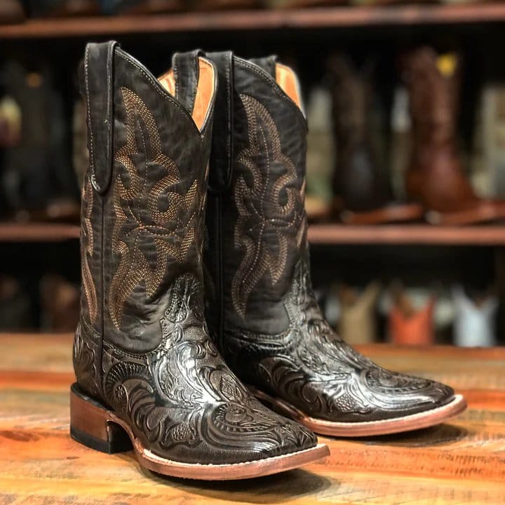 Tanner Mark Boots Boots Youth´s Archer Genuine Leather Square Toe Boots in Chocolate Saddle - Tanner Mark Boots