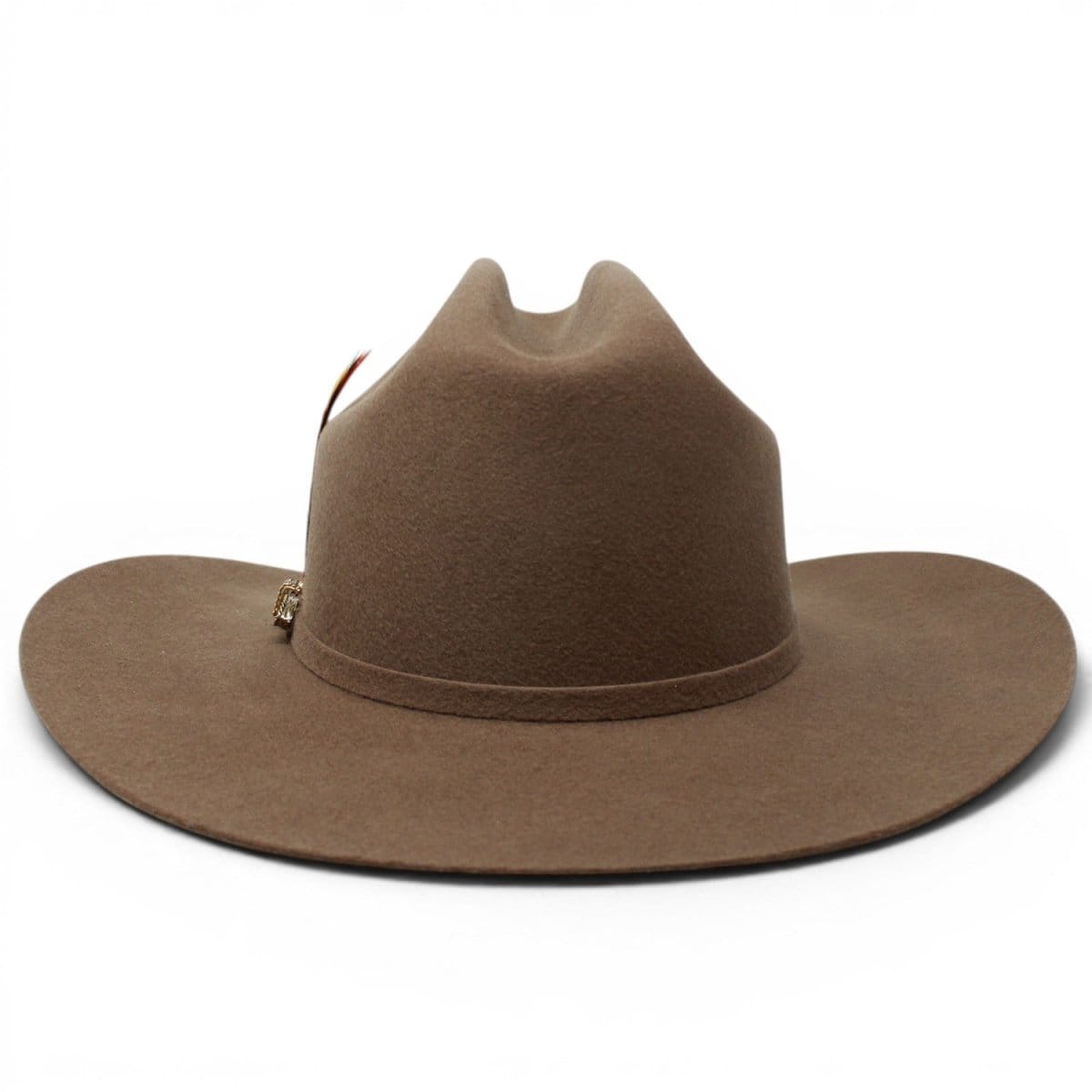Tombstone Hats 20X Felt Cowboy Hat Sinaloa (Chaparral) Style with Feather - Walnut - Back View