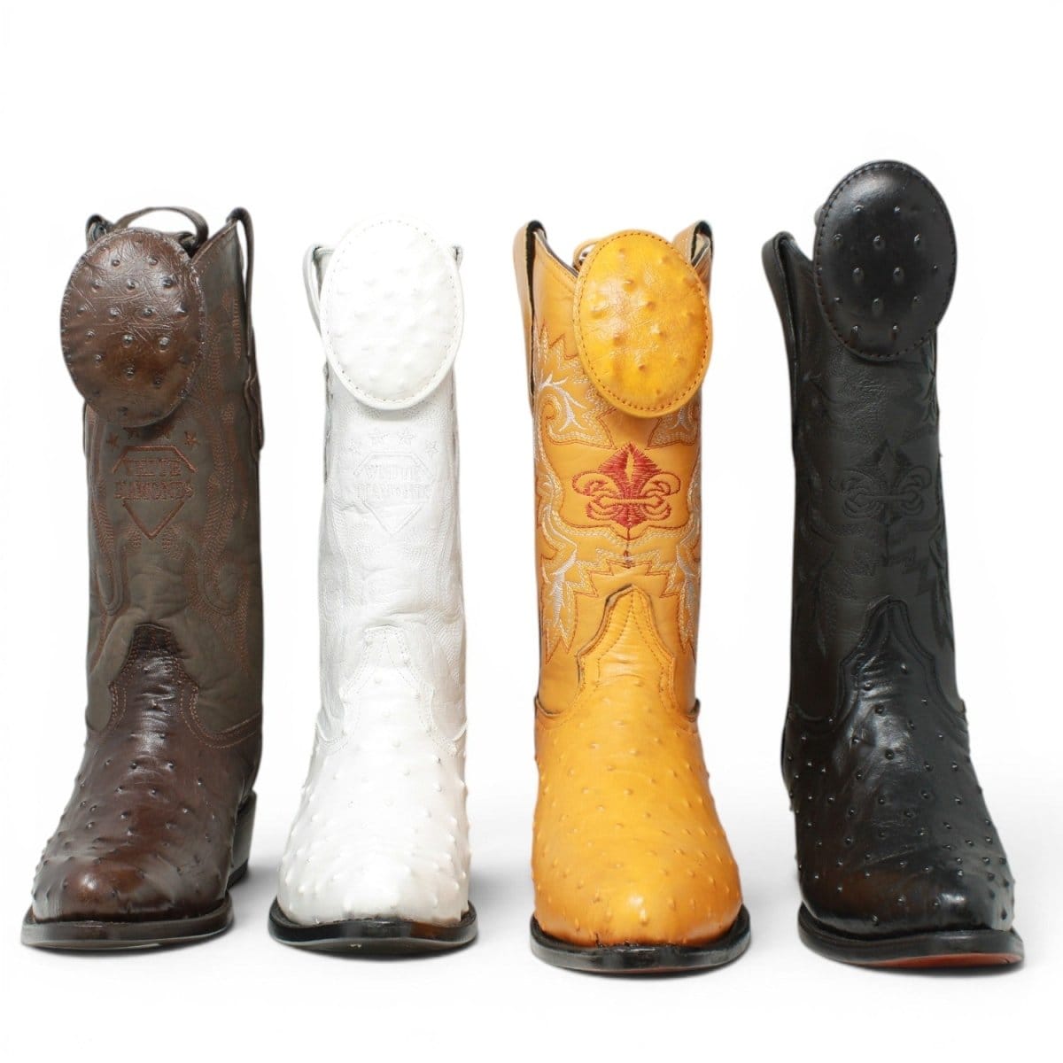 White Diamonds Boots Botas Vaqueras White Diamonds Men´s Ostrich Print Pointed Toe Boot