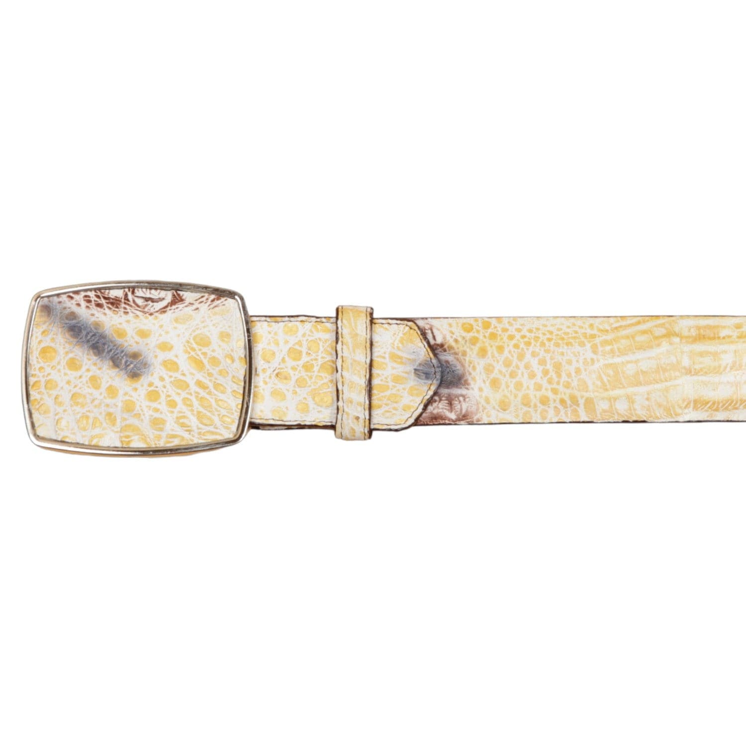 Wild West Boots Belts Men's Wild West Caiman Skin Cowboy Belt 2C11A0249