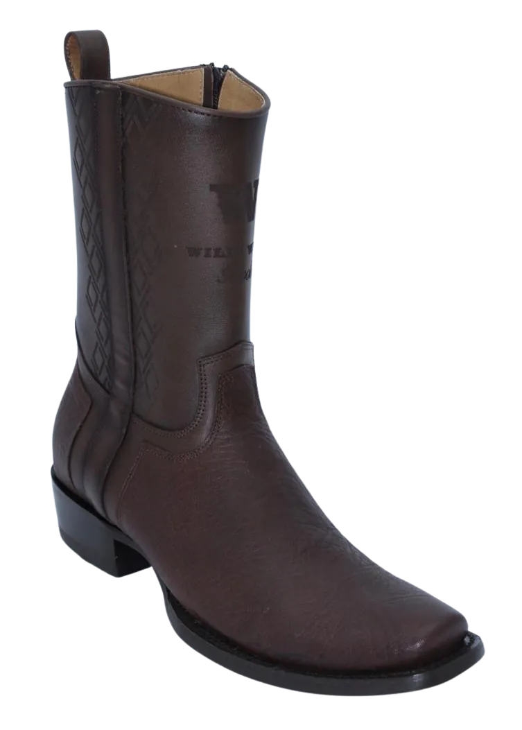 Wild West Boots Boots Wild West Men's Bull Shoulder Leather Snip Toe Dubai Short Boot - Brown