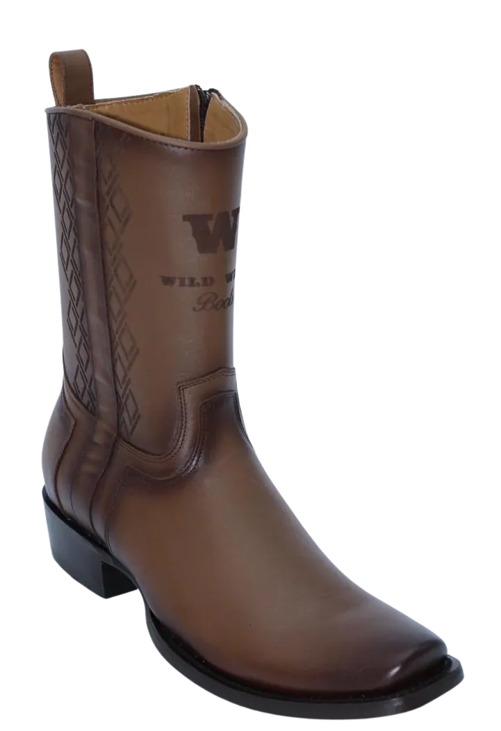 Wild West Boots Boots Wild West Men's Genuine Porto Leather Snip Toe Dubai Short Boot - Faded Honey