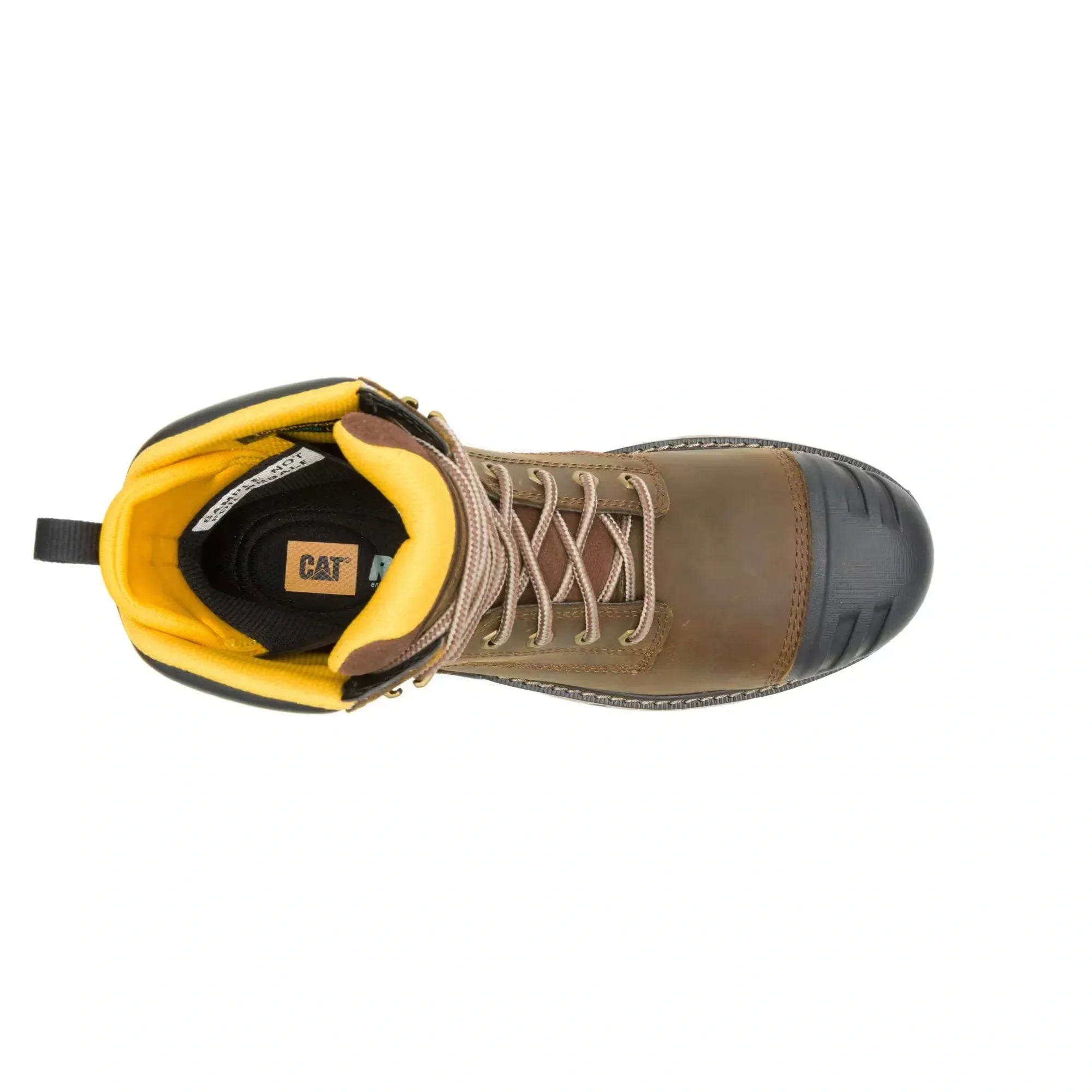 Wolverine Boots Men's Excavator ft Power Spring Technology 6" Waterproof Composite Toe Work Boot Pyramid Sand Color - CAT