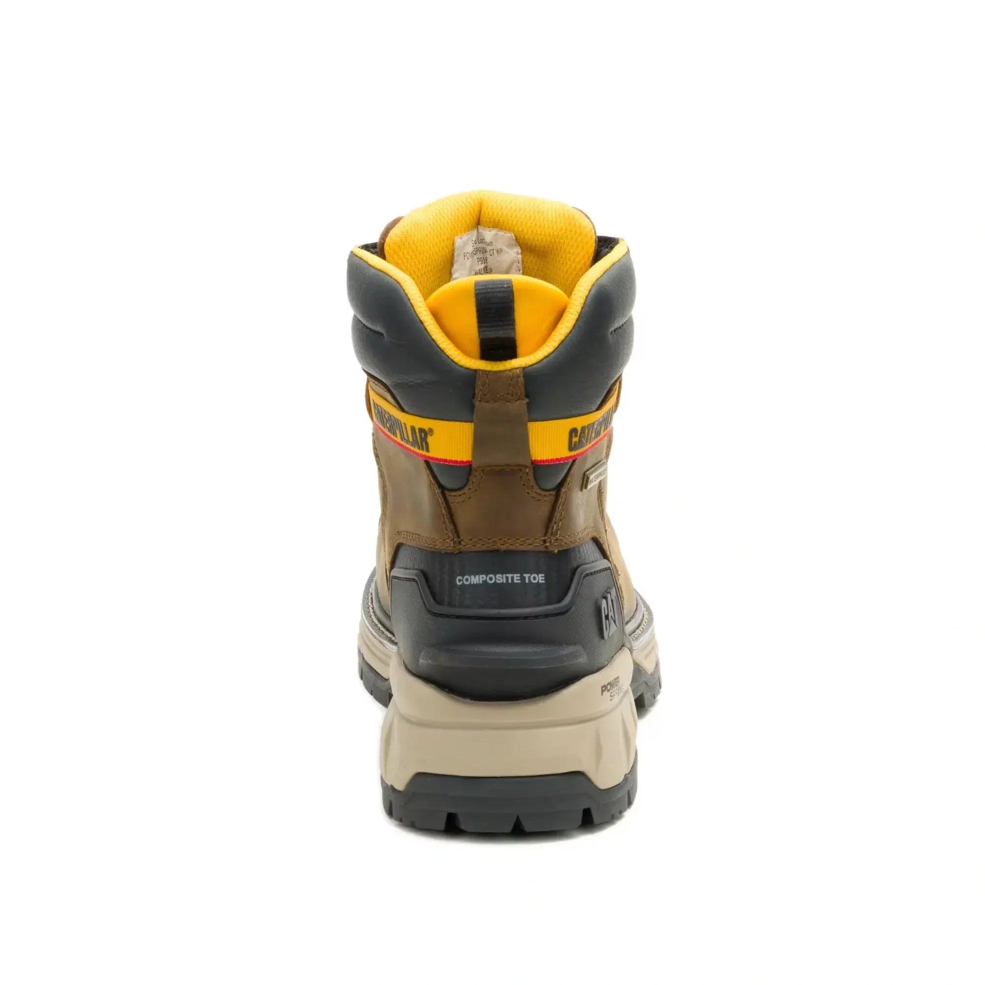 Wolverine Boots Men's Excavator ft Power Spring Technology 6" Waterproof Composite Toe Work Boot Pyramid Sand Color - CAT