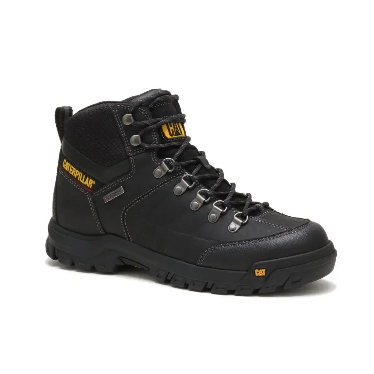 Wolverine Boots Men's Threshold Waterproof Work Boot Black Color - CAT