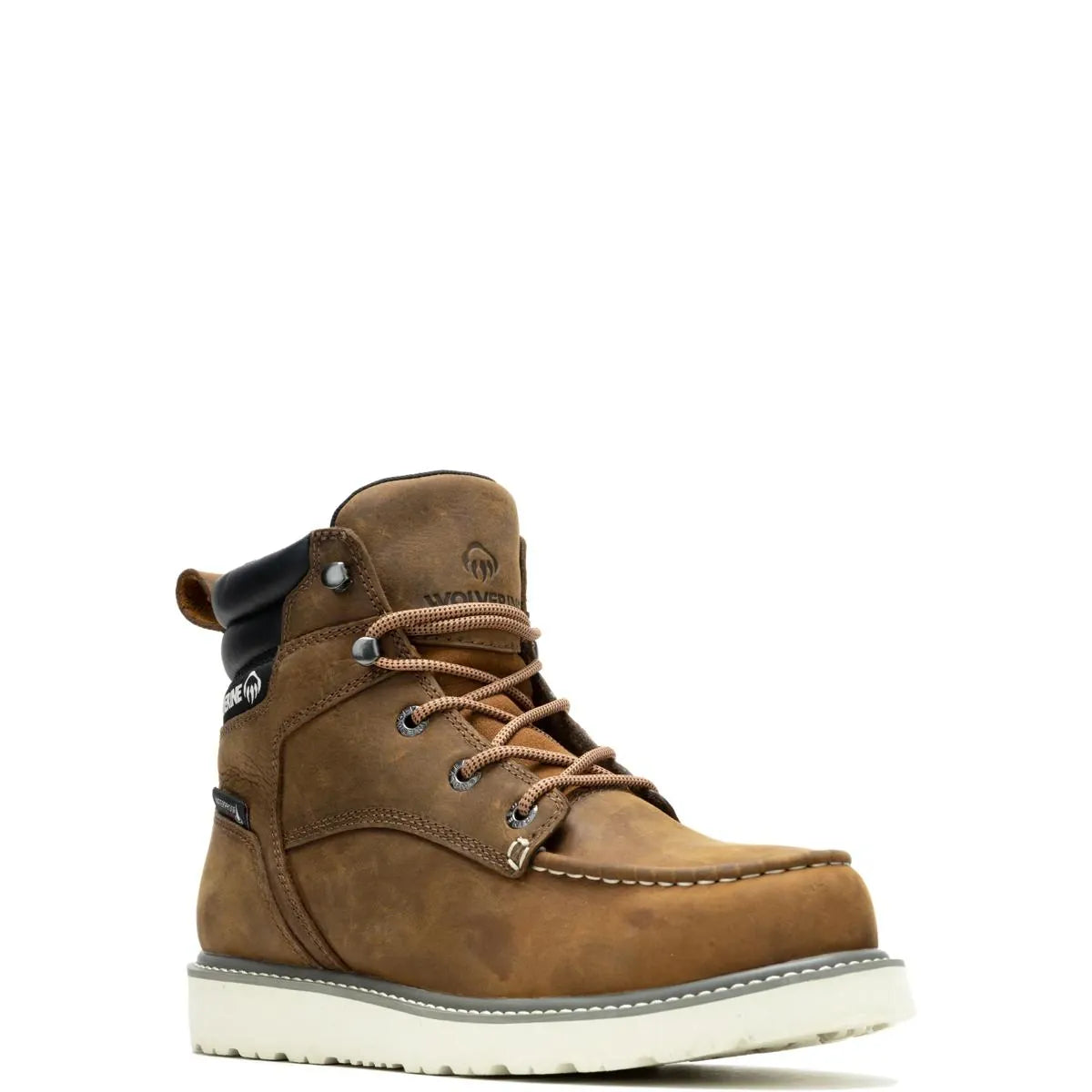 Wolverine Boots Men's Trade Wedge 6" Moc-Toe Work Boot Sudan Brown Color - Wolverine