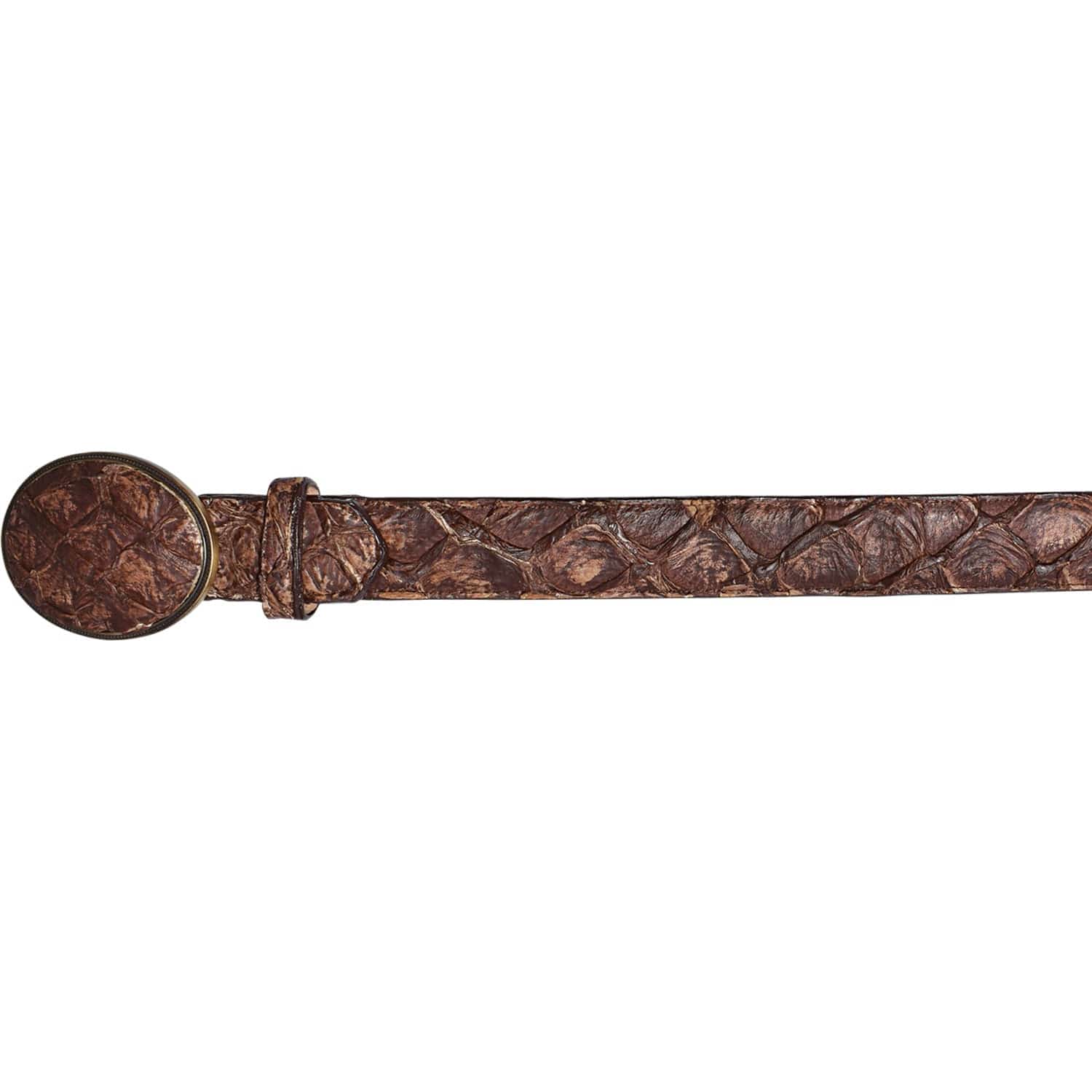 Genuine Piraruccu Skin Cowboy Belt Rustic Brown Color - Los Altos Boots