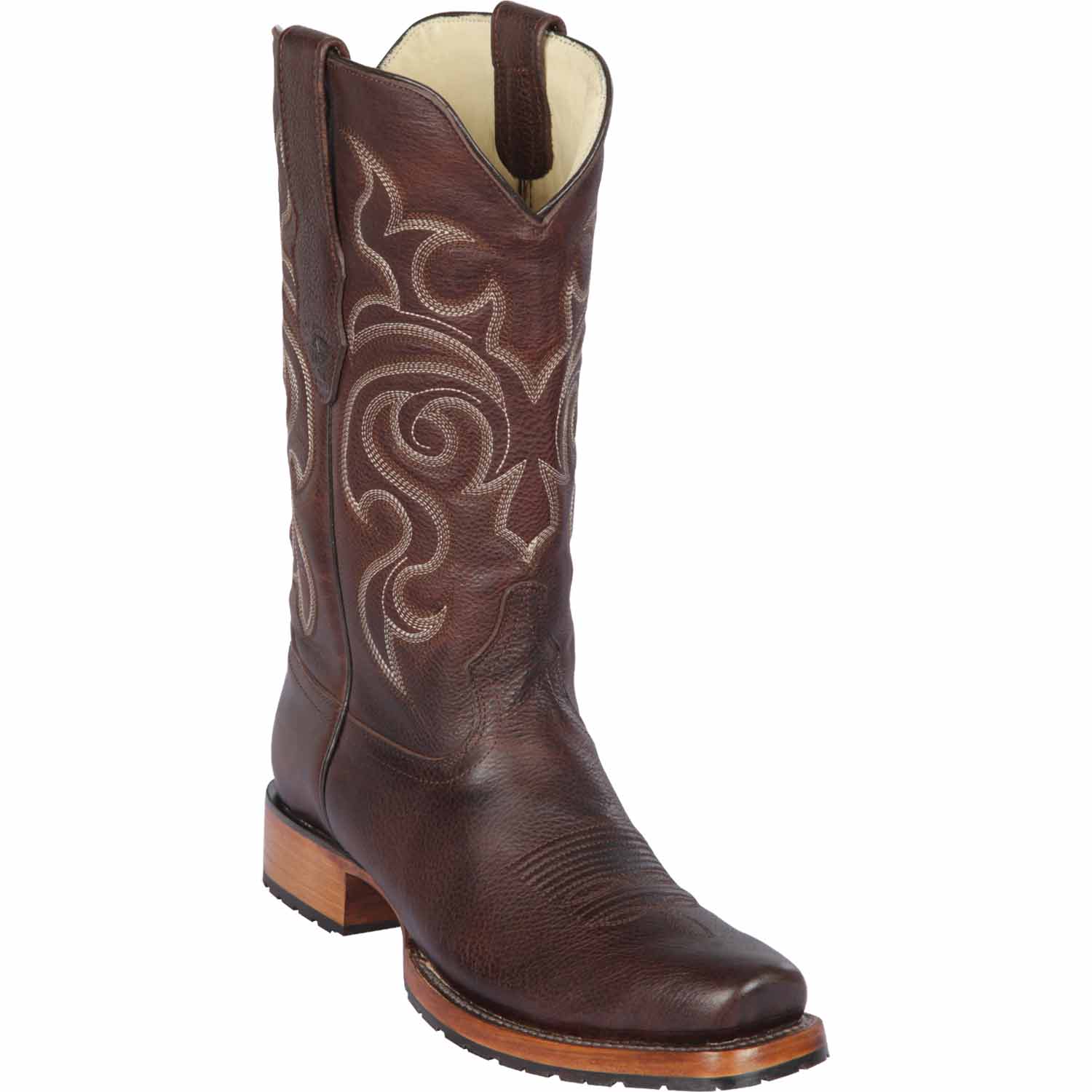 Western Genuine Rage Leather 7x Toe Boots Walnut Color - Los Altos boots - Side View 
