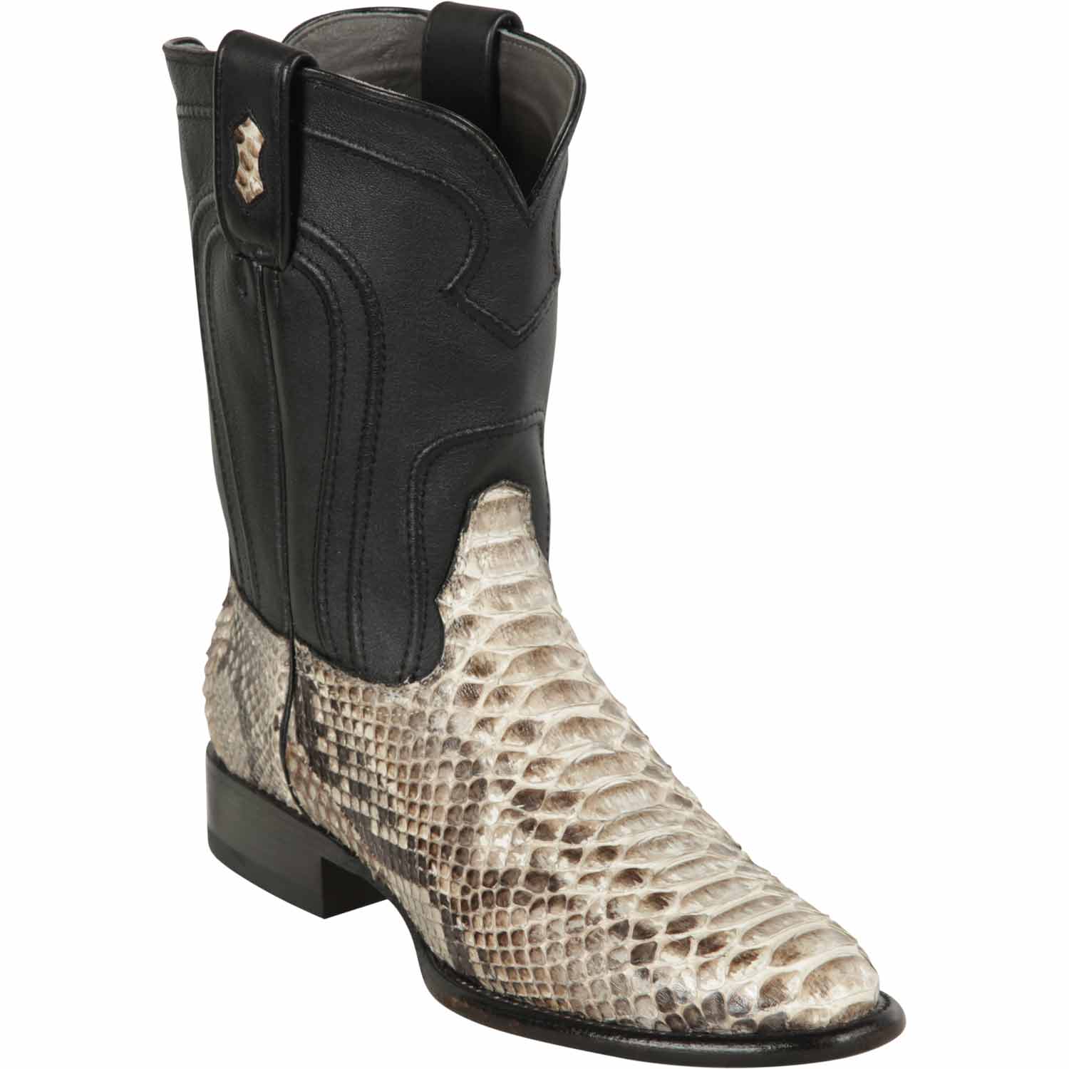 Western Genuine Python Skin Roper Toe boots Natural Color - Los Altos boots - SIde view 