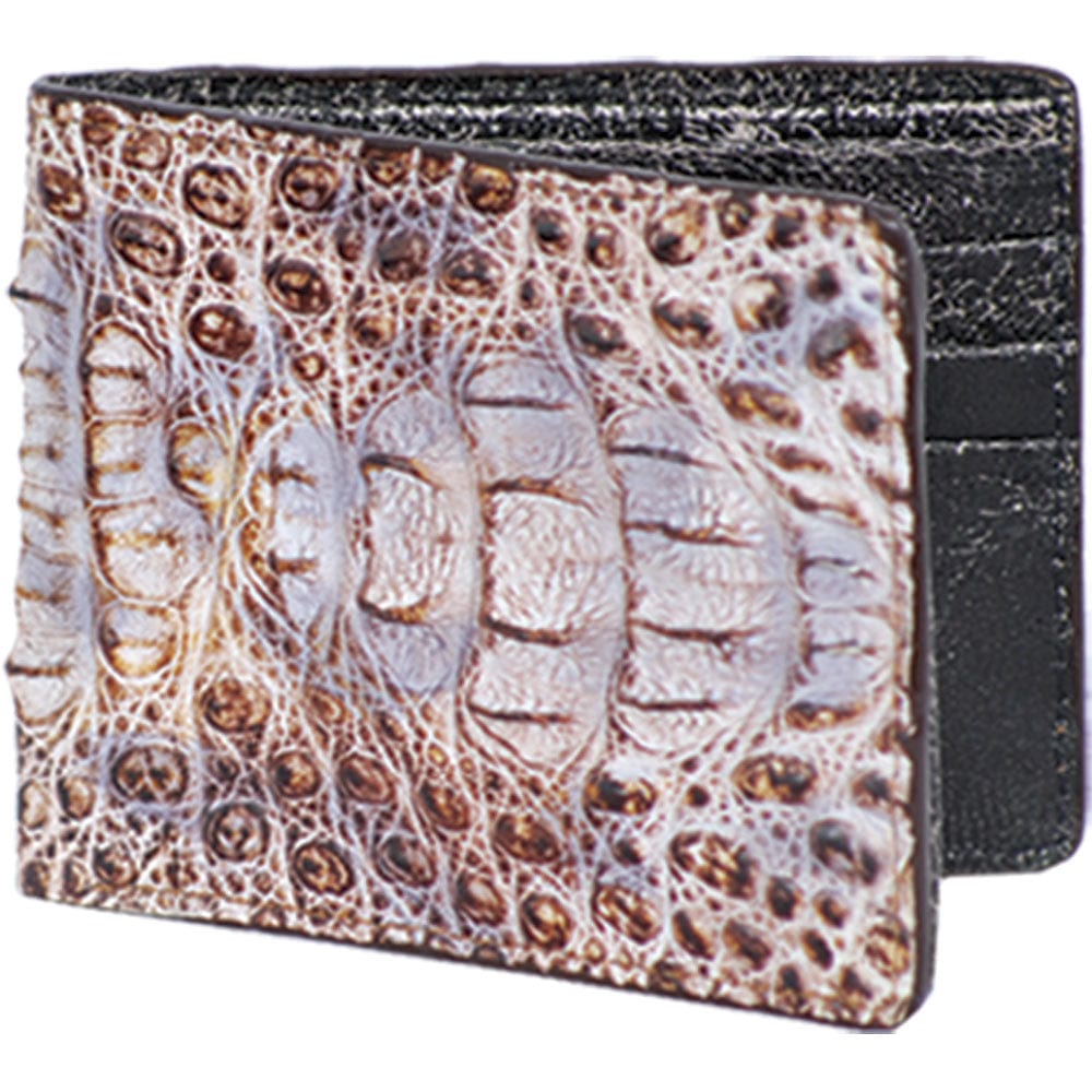 Genuine Caiman Hornback Skin Wallet in Natural Color - Los Altos Boots