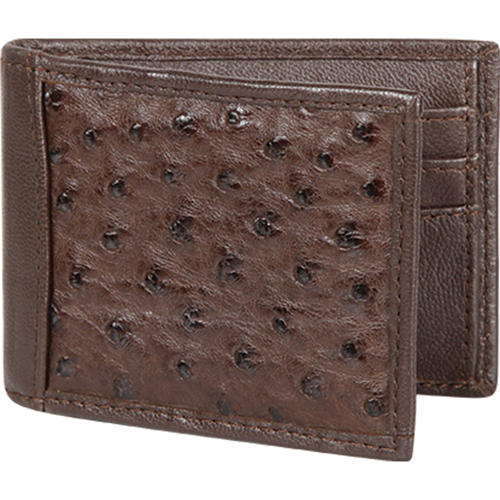 Genuine Ostrich Skin Wallet in Brown Color - Los Altos Boots