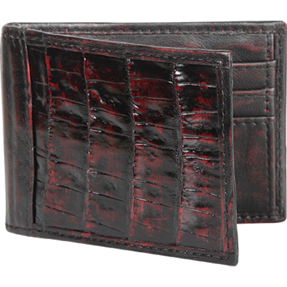 Genuine Caiman Skin Wallet in Black Cherry Color - Los Altos Boots
